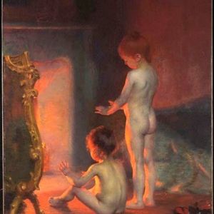 Paul Peel framed print, After the Bath